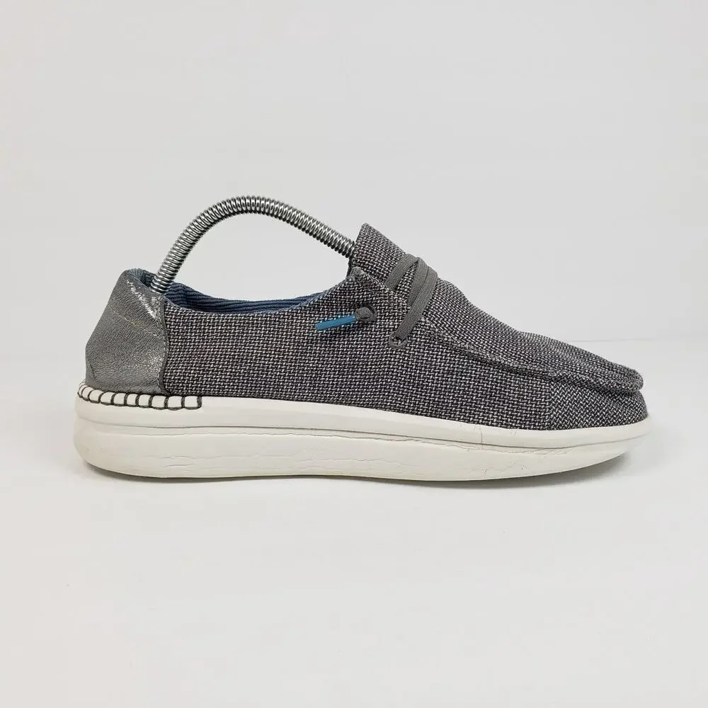 Hey Dude Wendy Rise Womens Size 10 Stone Silver Slip On Comfort Loafer Shoes